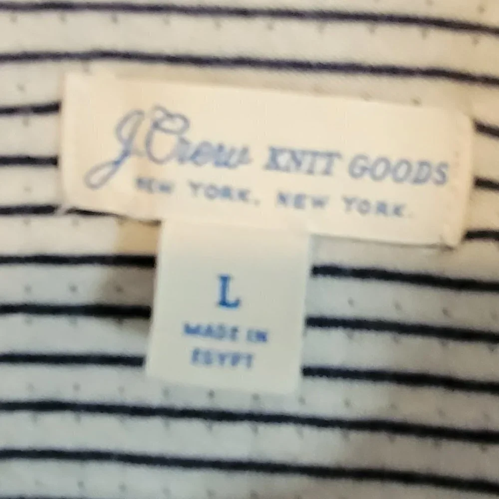 J. Crew 100% Cotton Navy Long Sleeve Quarter Zip Sweater - sz L